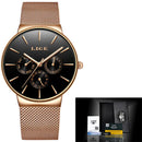Women's Minimalist Waterproof Watch - Black and Gold