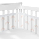 Sweet Jojo Designs + BreathableBaby Boho Bohemian Girl Breathable Mesh Crib Liner Baby and Infant - Blush Pink and White Farmhouse Shabby Chic Designer Modern Minimalist Geometric Arrows